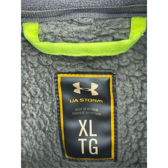 Under Armour Sweatshirt Full Zip Men XL Storm Lined Gray‎ - Picture 5 of 13